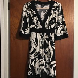 NWOT My Michelle Black White Swirl Print Dress